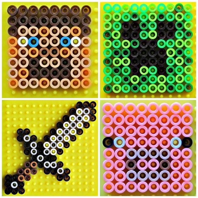 Minecraft Kids Craft Idea: Melty Bead Tools #kidscraft #minecraft